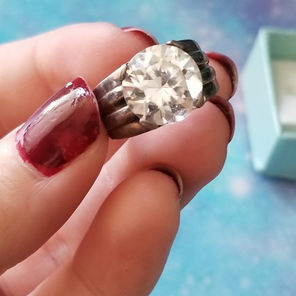 Solid Vintage Silver Ring - image 4